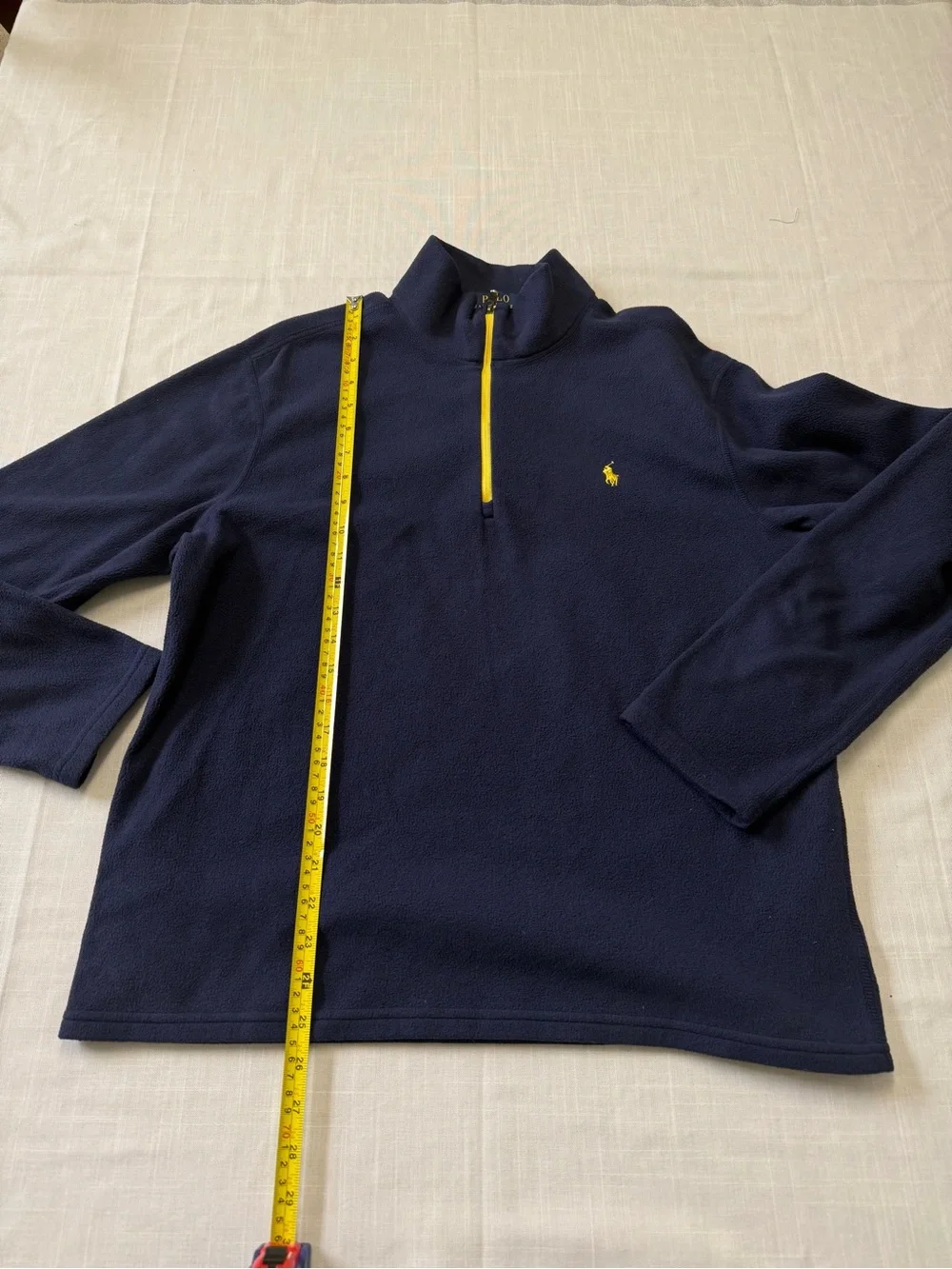 Polo Ralph Lauren Blue Performance Fleece 3/4 Zip Up Pullover Men’s Size L Pony